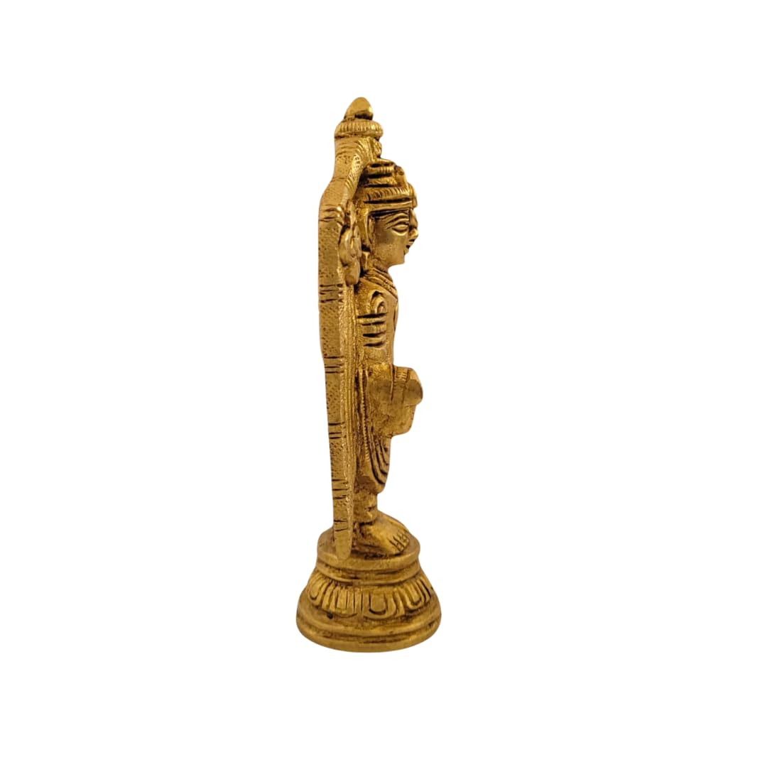 Dhatu Tattva Balaji 100% Pure Brass Murti Idol | Balaji Statue for Home & Temple | Lord Balaji Murti for Puja, Office Desk & Gift | Handcrafted Brass God Idol for Vastu & Mandir