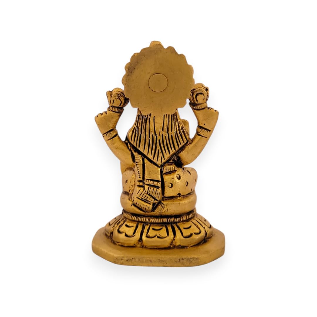 Dhatu Tattva 100% Pure Brass Laxmi Maa Idol – Handcrafted Goddess Laxmi Murti for Home Temple, Wealth & Prosperity – Vastu & Puja Decor (5cm x 4cm x 8cm)