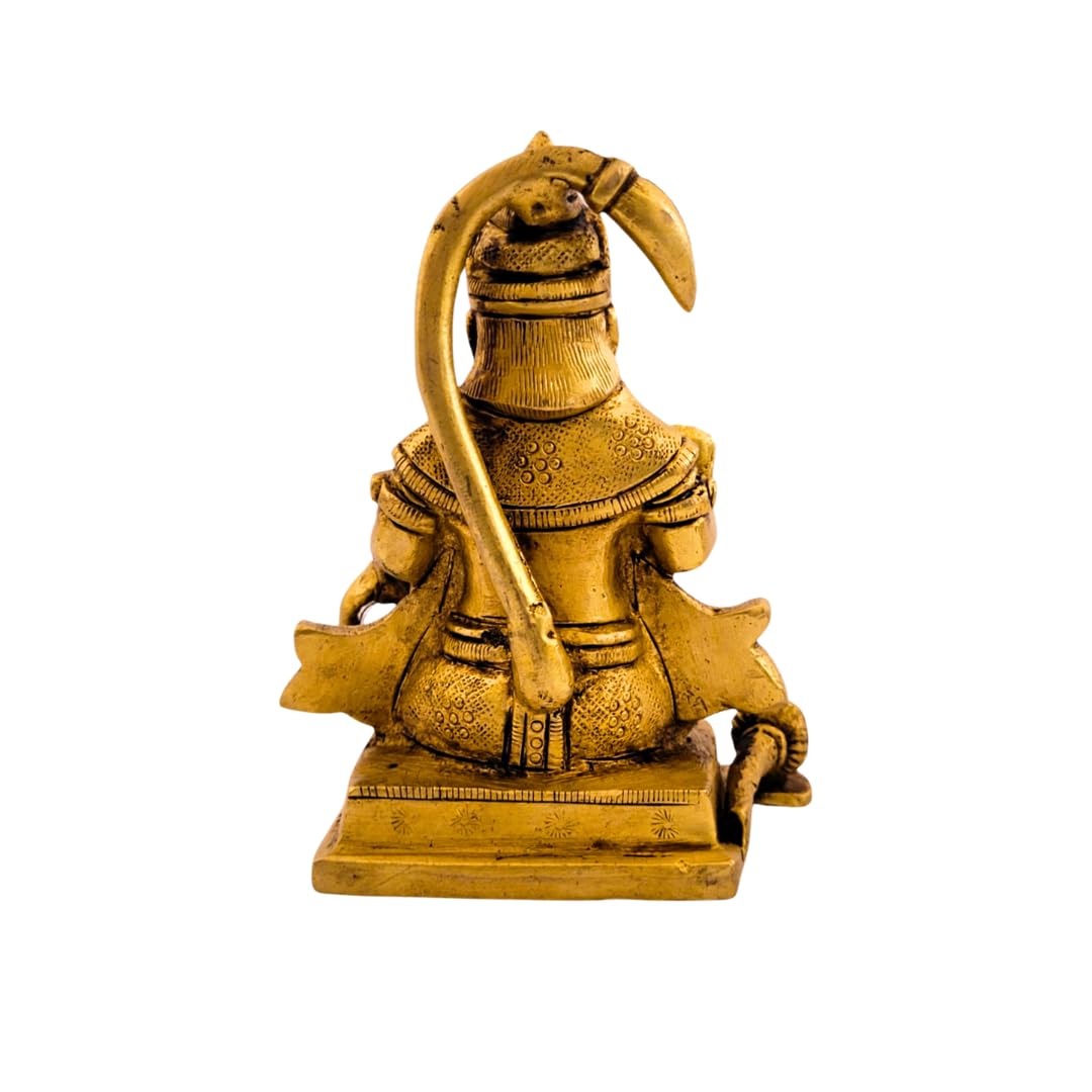 Dhatu Tattva 100% Pure Brass Hanuman Ji Idol (7x5x9 cm) | Bajrangbali Murti for Home Temple & Puja | Hanuman Statue for Office & Vastu | Divine Hindu God Idol for Spiritual Décor & Gifting