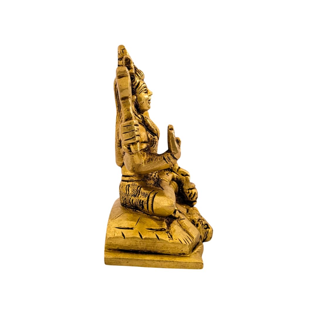 Dhatu Tattva 100% Pure Brass Meditating Shiv Ji Idol (Size: 7 x 5.5 x 9.5 cm) | Mahadev Murti for Home Temple & Puja Room | Shiva Statue for Meditation, Office & Gifting